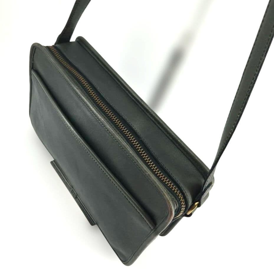 Vintage Coach Green Leather Square Shoulder Bag #QYDY98