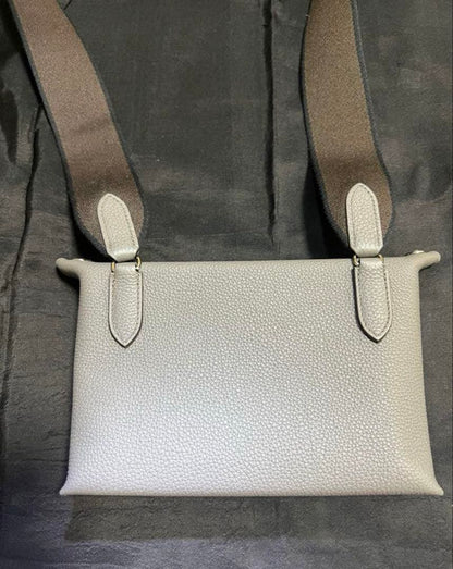 HERMES Videpoches body bag, black and white Togo #QYJPXX