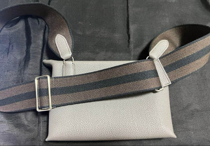HERMES Videpoches body bag, black and white Togo #QYJPXX