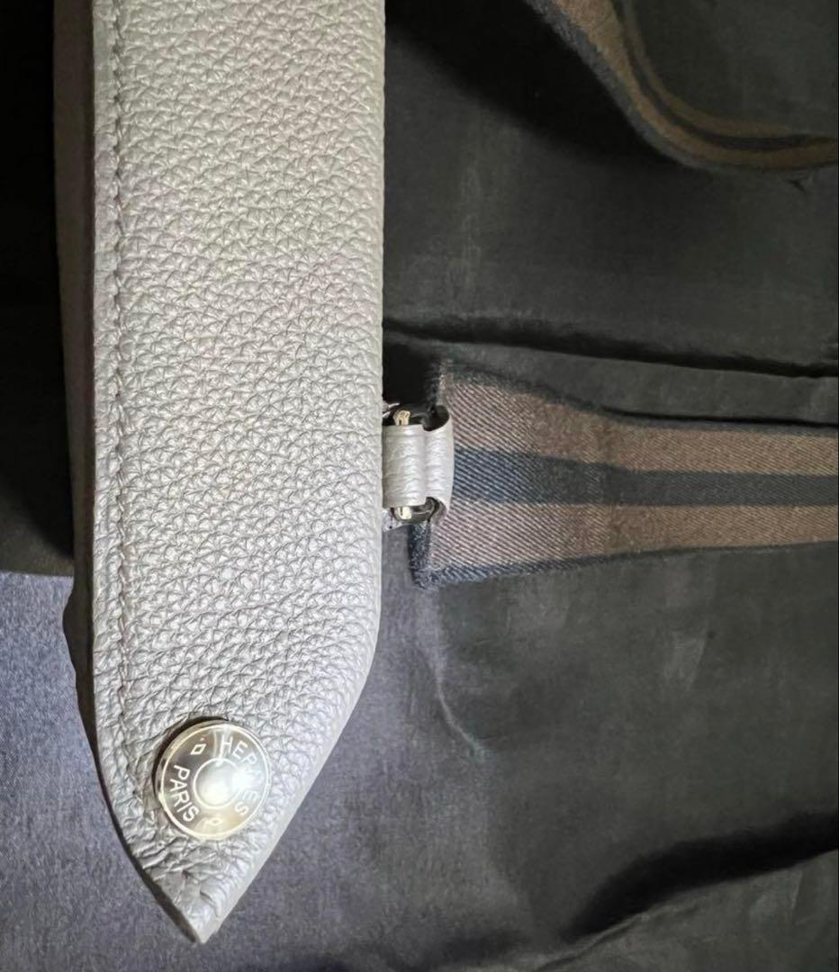 HERMES Videpoches body bag, black and white Togo #QYJPXX