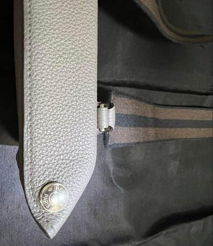 HERMES Videpoches body bag, black and white Togo #QYJPXX