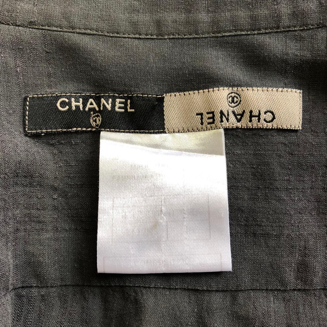 CHANEL button-down shirt, cotton and linen, size 46 #QY67ZK