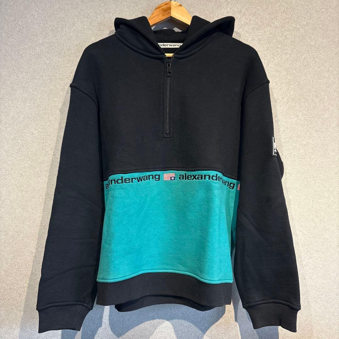 Alexander Wang Logo PAN Hoodie, Size L, Black #QYFNN8