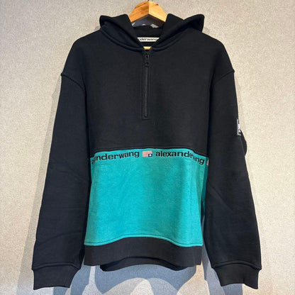 Alexander Wang Logo PAN Hoodie, Size L, Black #QYFNN8