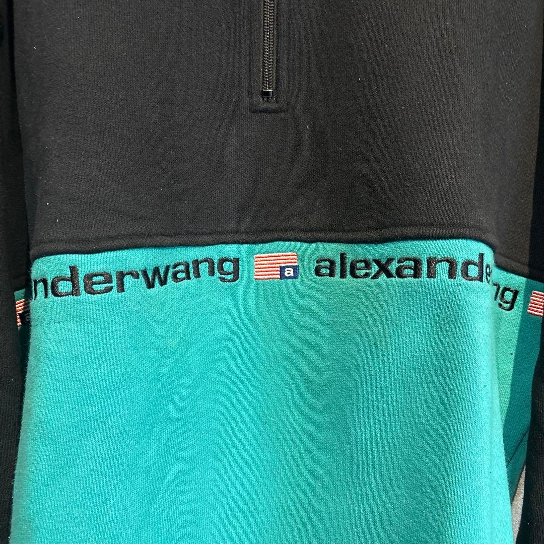 Alexander Wang Logo PAN Hoodie, Size L, Black #QYFNN8
