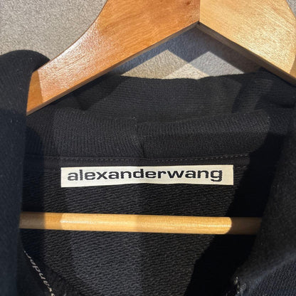 Alexander Wang Logo PAN Hoodie, Size L, Black #QYFNN8