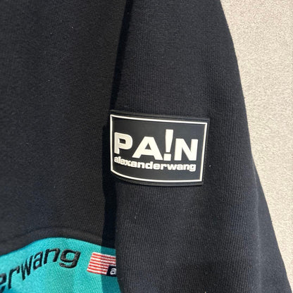 Alexander Wang Logo PAN Hoodie, Size L, Black #QYFNN8