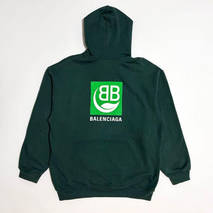 BALENCIAGA BB Logo Hoodie, Green, Size XS #QY4B00
