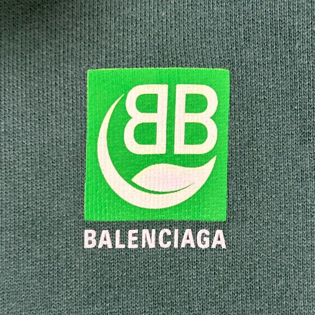 BALENCIAGA BB Logo Hoodie, Green, Size XS #QY4B00