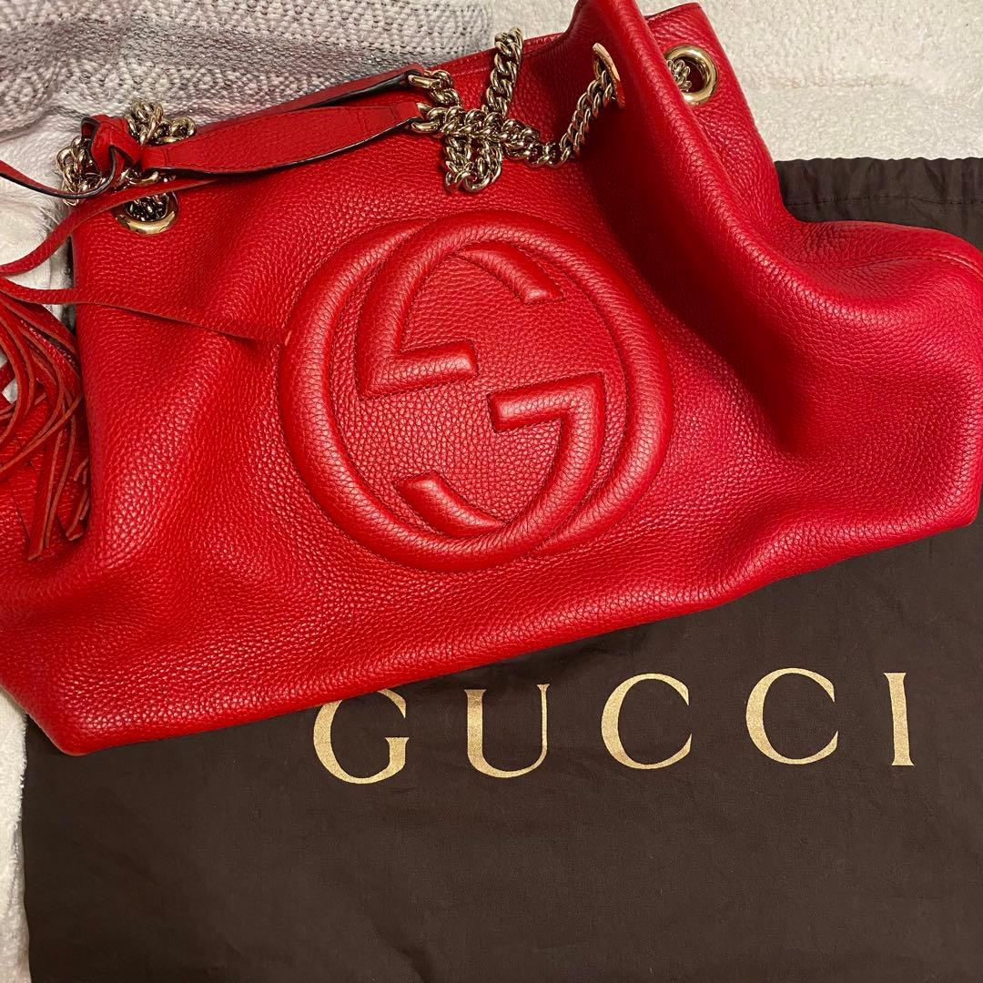 GUCCI red handbag (preserved) #PGKLY8