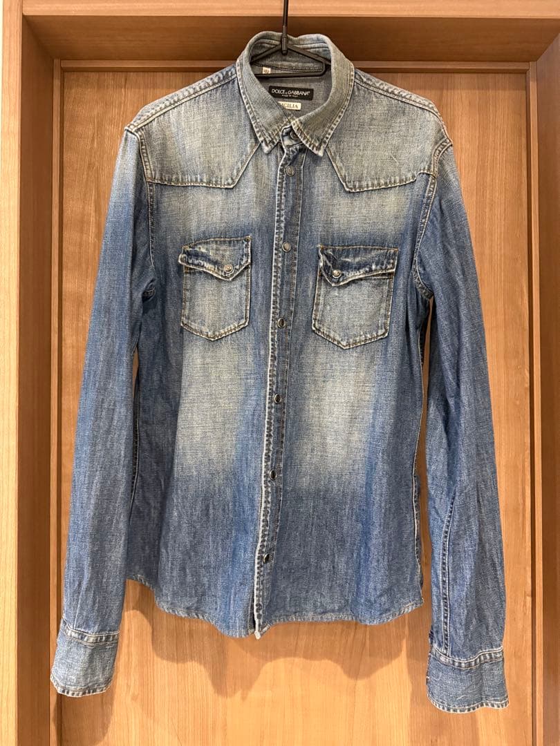 Dolce & Gabbana SICILIA denim shirt size 15? (40) #QYI0E3