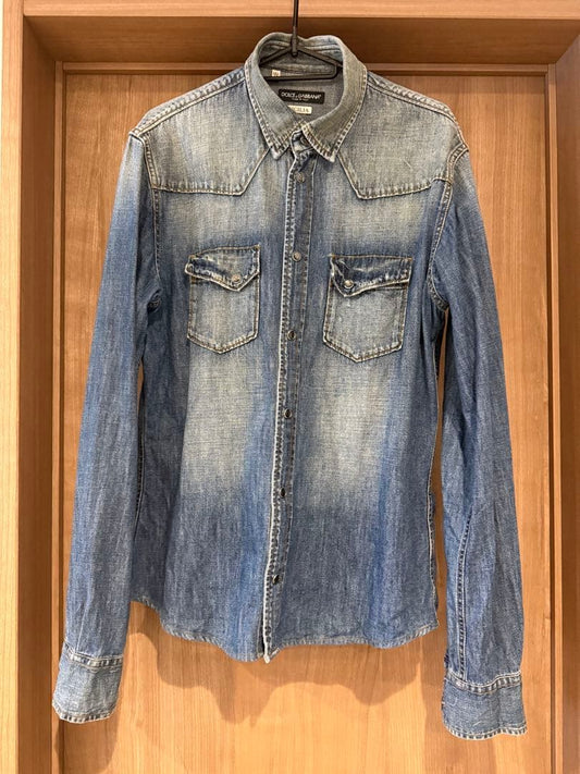 Dolce & Gabbana SICILIA denim shirt size 15? (40) #QYI0E3