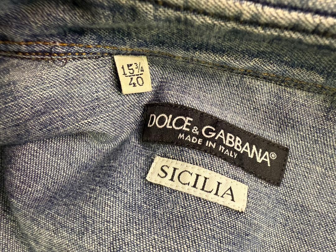 Dolce & Gabbana SICILIA denim shirt size 15? (40) #QYI0E3