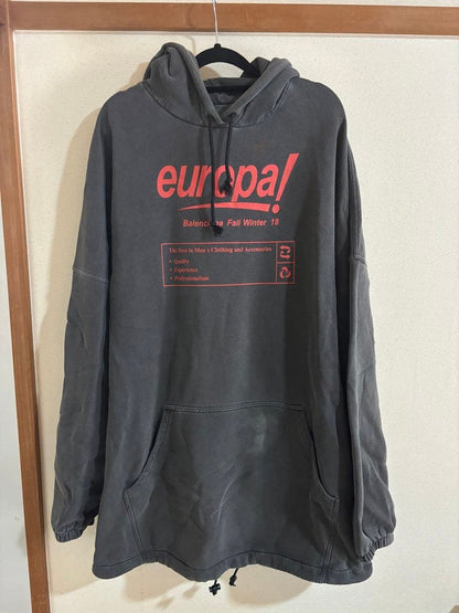 Balenciaga Europa FW18 Washed Oversized Hoodie #QY2DMH