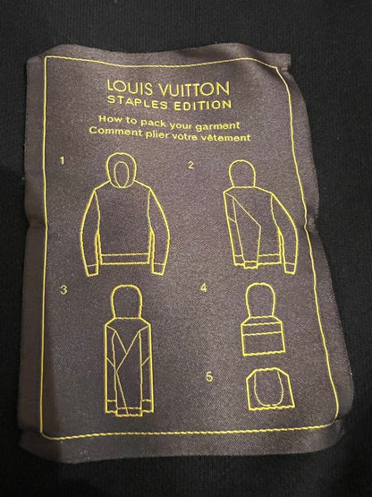 LOUIS VUITTON Hoodie XL Black Solid Color Virgil Abloh #QY4Q0D