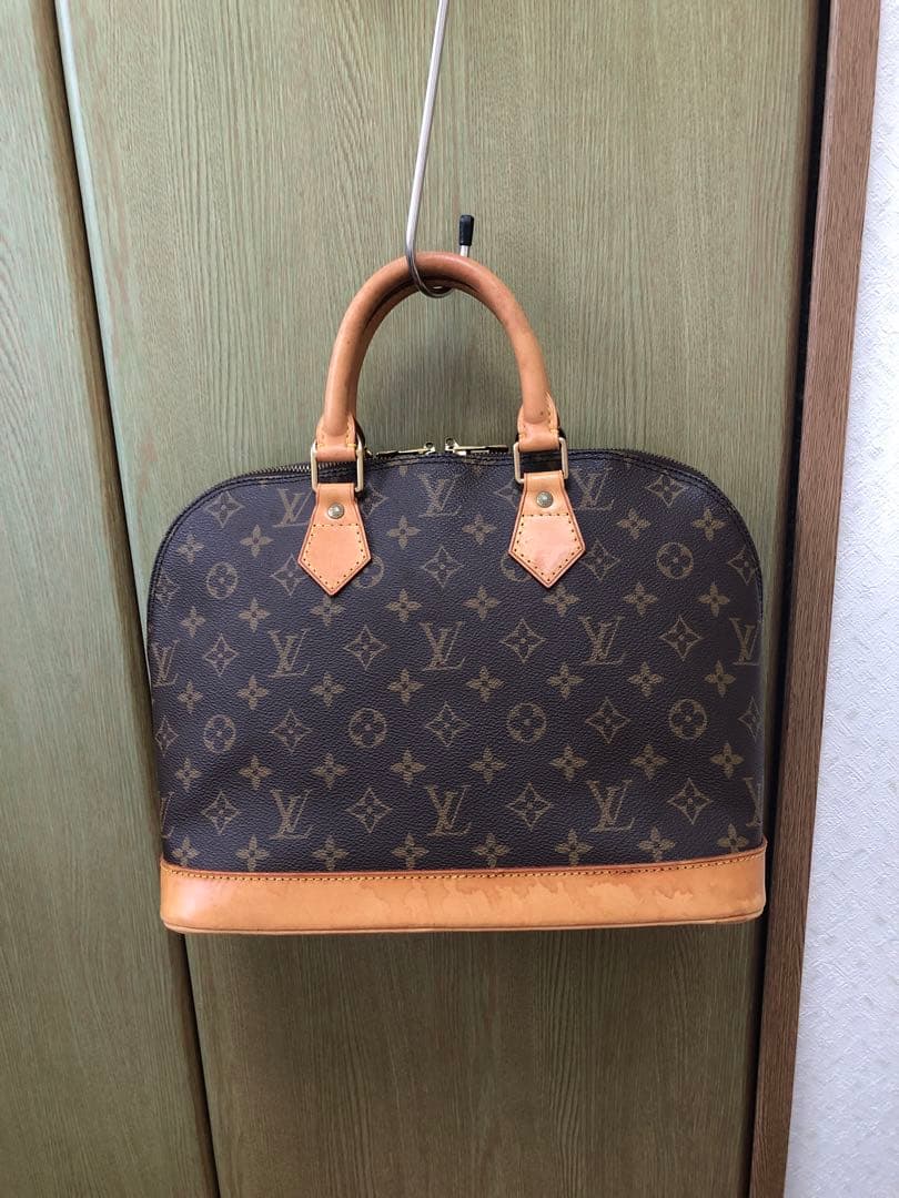 LOUIS VUITTON Alma M51130 Monogram Canvas Handbag Brown W33cm ~20 Years #QYGIVW