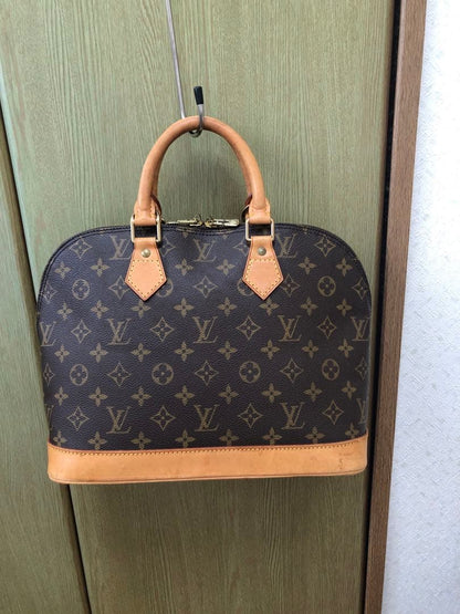 LOUIS VUITTON Alma M51130 Monogram Canvas Handbag Brown W33cm ~20 Years #QYGIVW