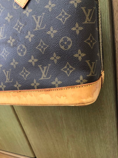 LOUIS VUITTON Alma M51130 Monogram Canvas Handbag Brown W33cm ~20 Years #QYGIVW