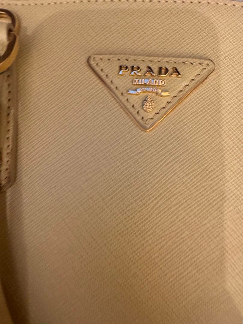 PRADA Saffiano Leather Handbag Yellow Milano Shoulder Strap #QYHDJM