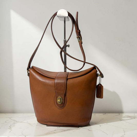 Old Coach Nottingham Brown Turnlock Shoulder Bag, Made in USA #QY8D4Y