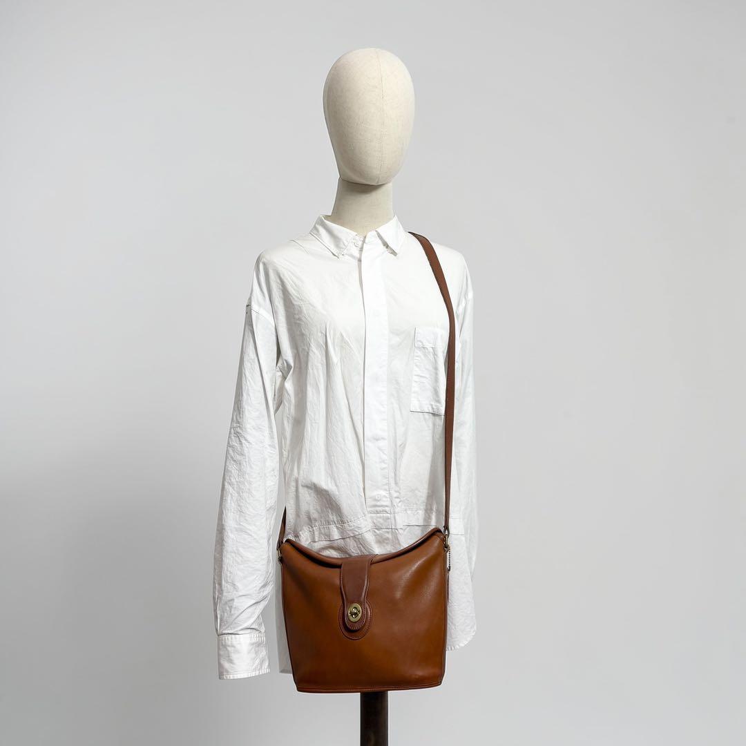 Old Coach Nottingham Brown Turnlock Shoulder Bag, Made in USA #QY8D4Y