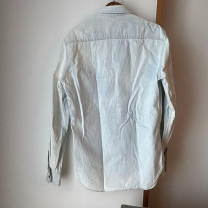 Light blue denim shirt with long sleeves #QY7AO9