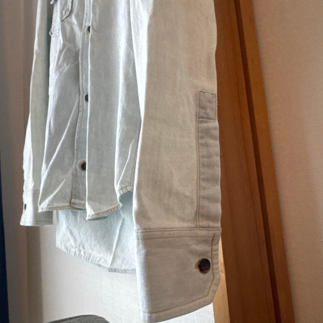 Light blue denim shirt with long sleeves #QY7AO9