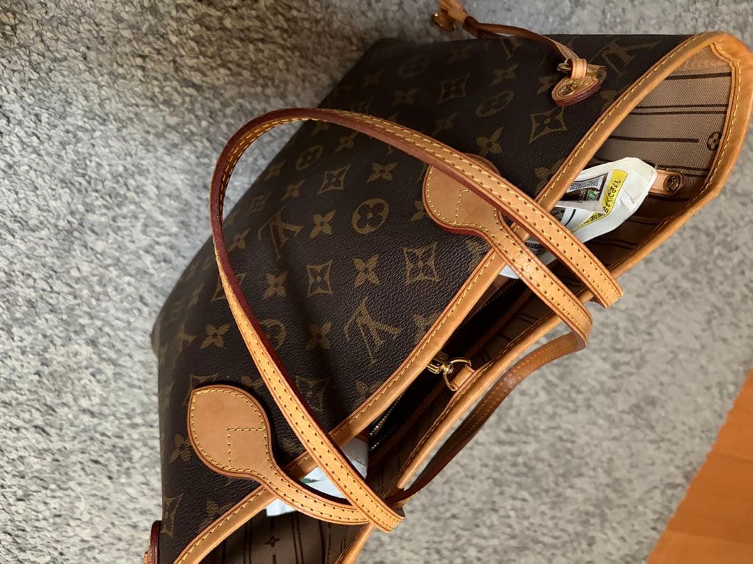 LOUIS VUITTON Monogram Leather Handbag Brown Zip Pocket #QYCO18