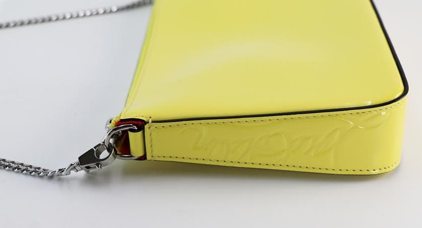 Christian Louboutin Rubira Patent Chain Shoulder Bag Yellow #QYAI6F