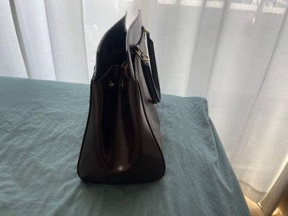 HERMES Picotin Lock 22 Clemence Leather Brown Handbag #QY1B2Z