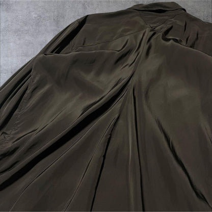 BOTTEGA VENETA Silk Blend Draped Shirt, Size 40, Brown #PGJQ9S