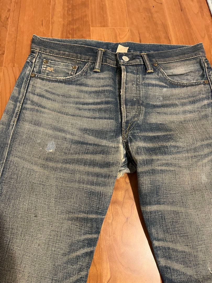 RRL Straight Distressed Vintage Denim Blue w29 L32 #QYIH2Y