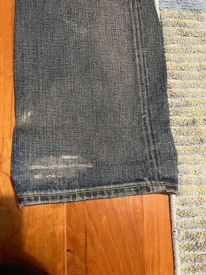 RRL Straight Distressed Vintage Denim Blue w29 L32 #QYIH2Y