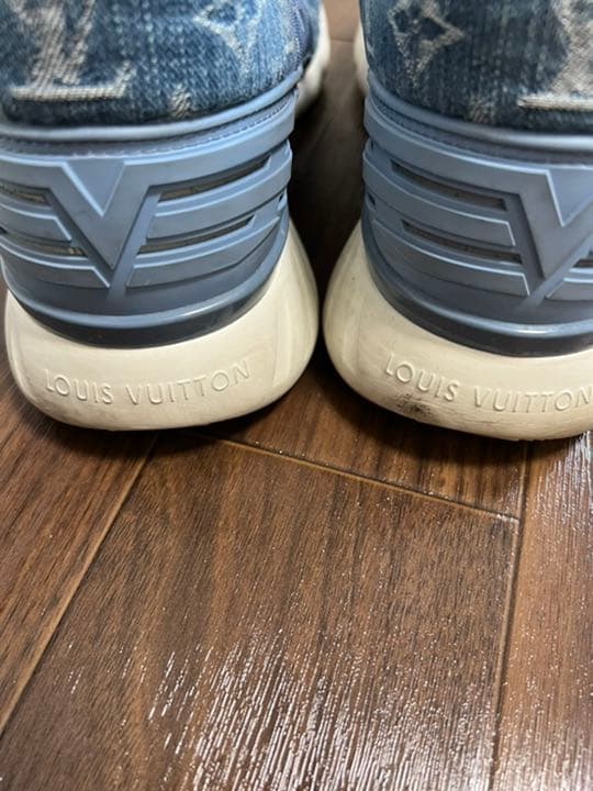 Louis Vuitton denim sneakers, blue, size 8, size 26.5 #QY8D4A