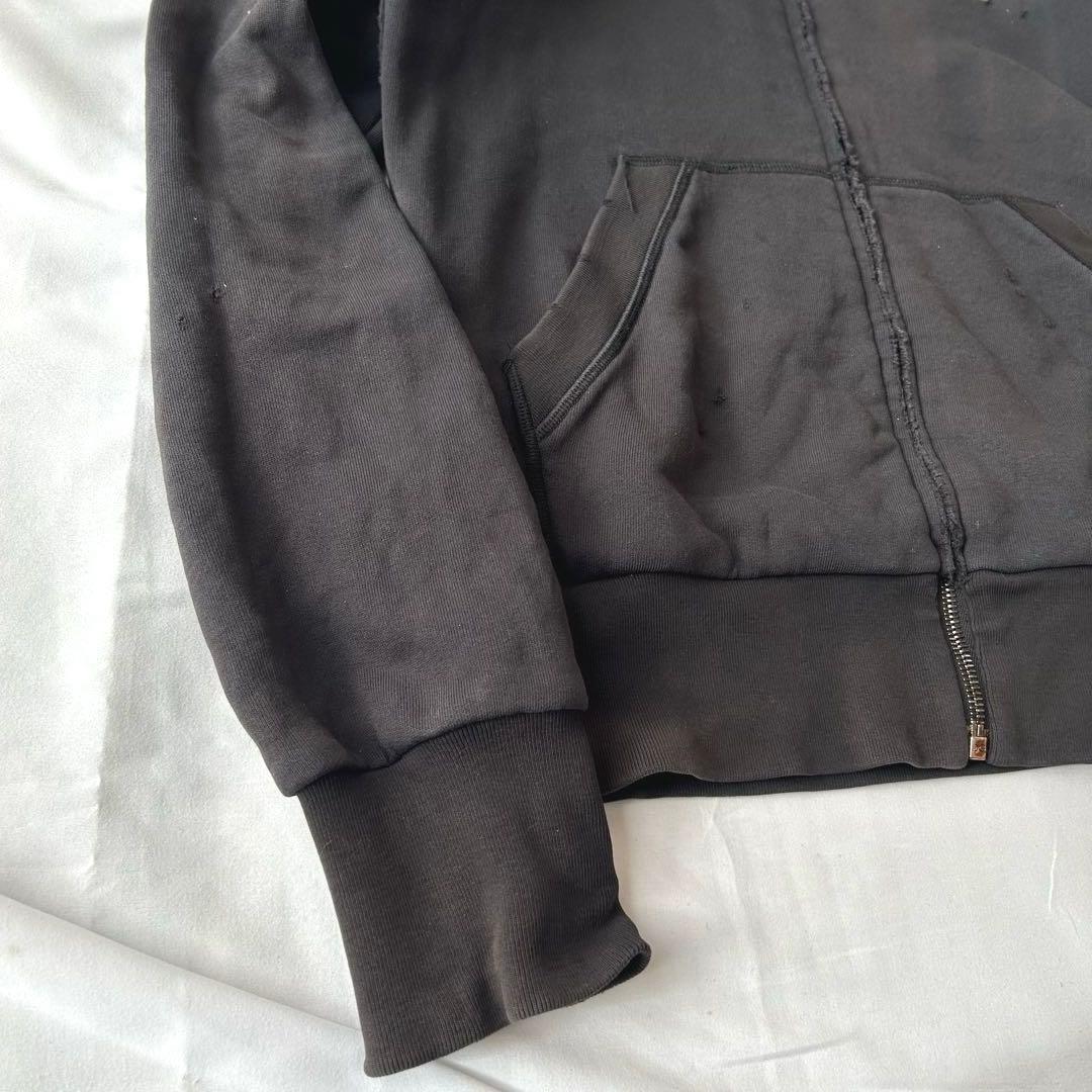 DOLCE&GABBANA archive distressed zip hoodie in black #QYBSEO