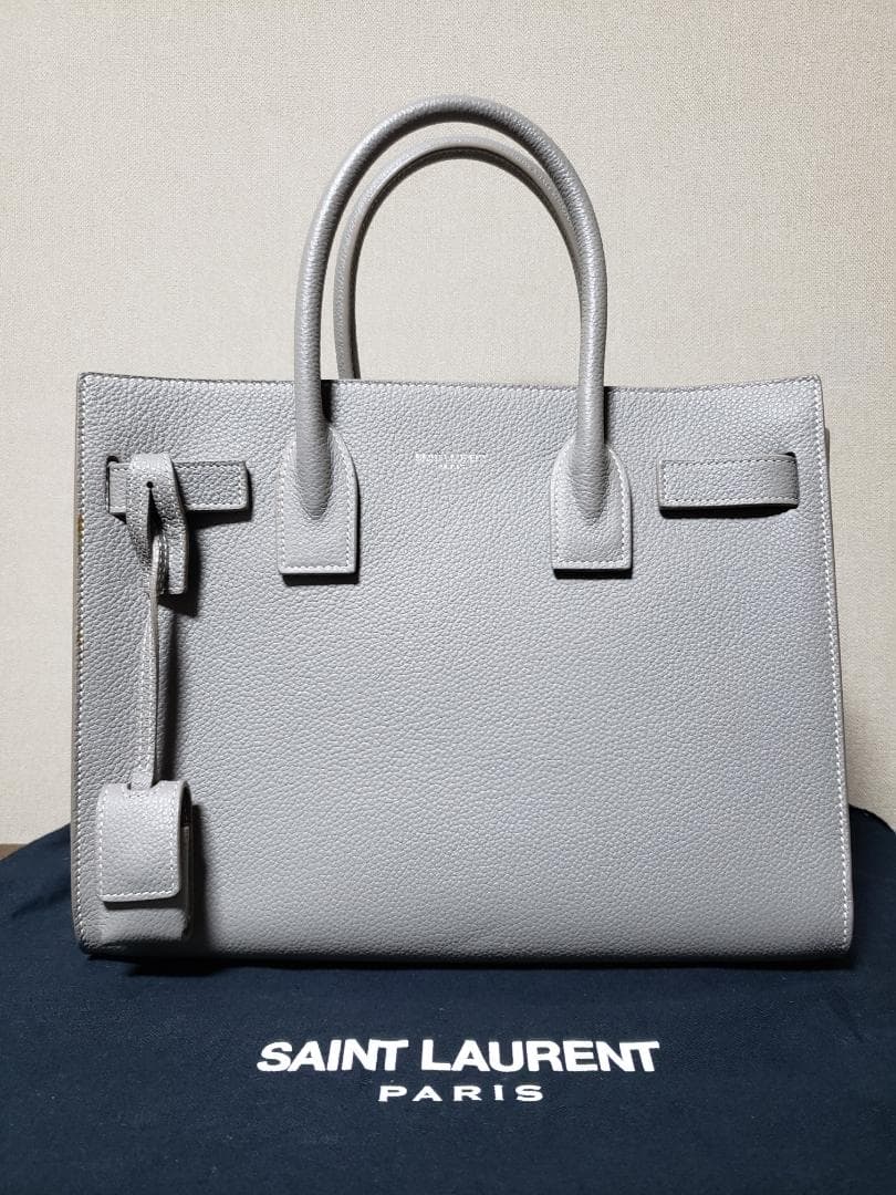 Saint Laurent Sac de Jour Handbag Grey Leather #QYIND2