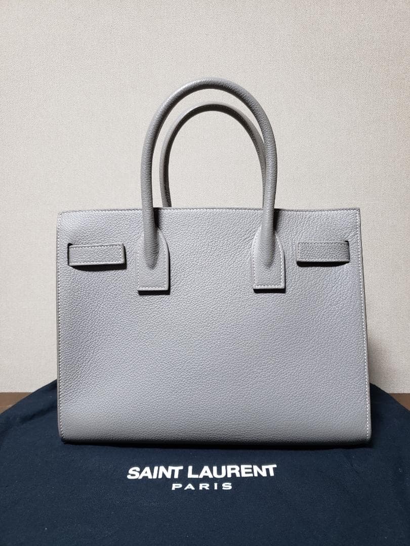 Saint Laurent Sac de Jour Handbag Grey Leather #QYIND2