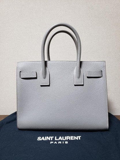 Saint Laurent Sac de Jour Handbag Grey Leather #QYIND2