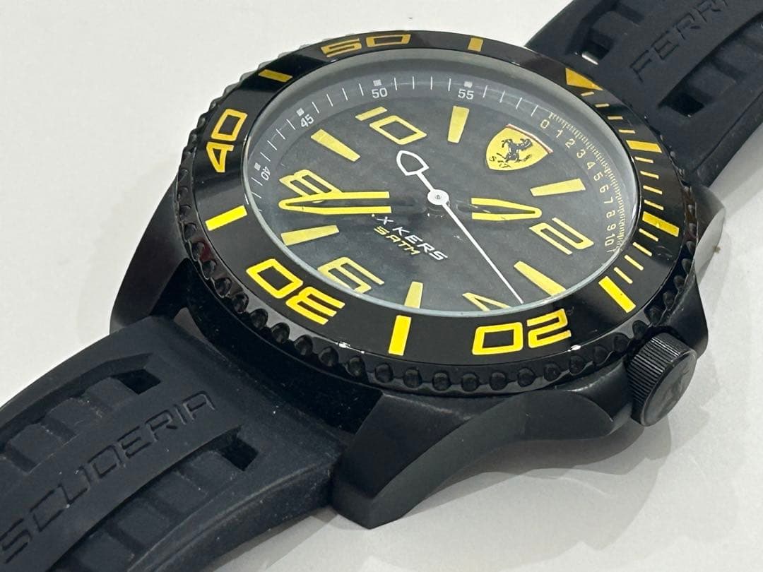 Ferrari Black Yellow Chronograph Quartz Men Watch Official Licensed #QY98ZS