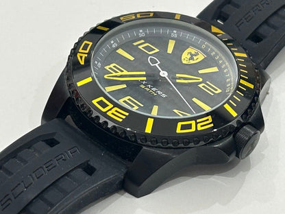Ferrari Black Yellow Chronograph Quartz Men Watch Official Licensed #QY98ZS