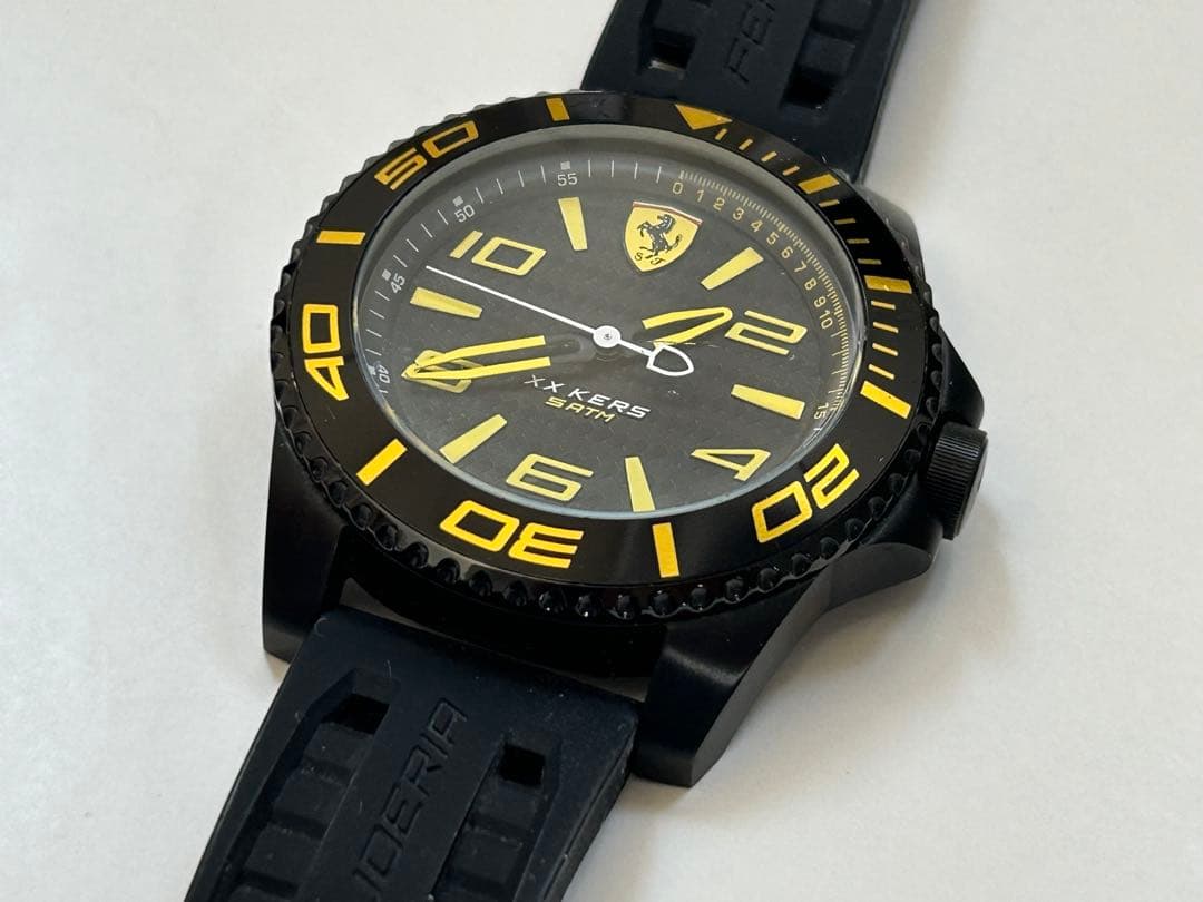 Ferrari Black Yellow Chronograph Quartz Men Watch Official Licensed #QY98ZS