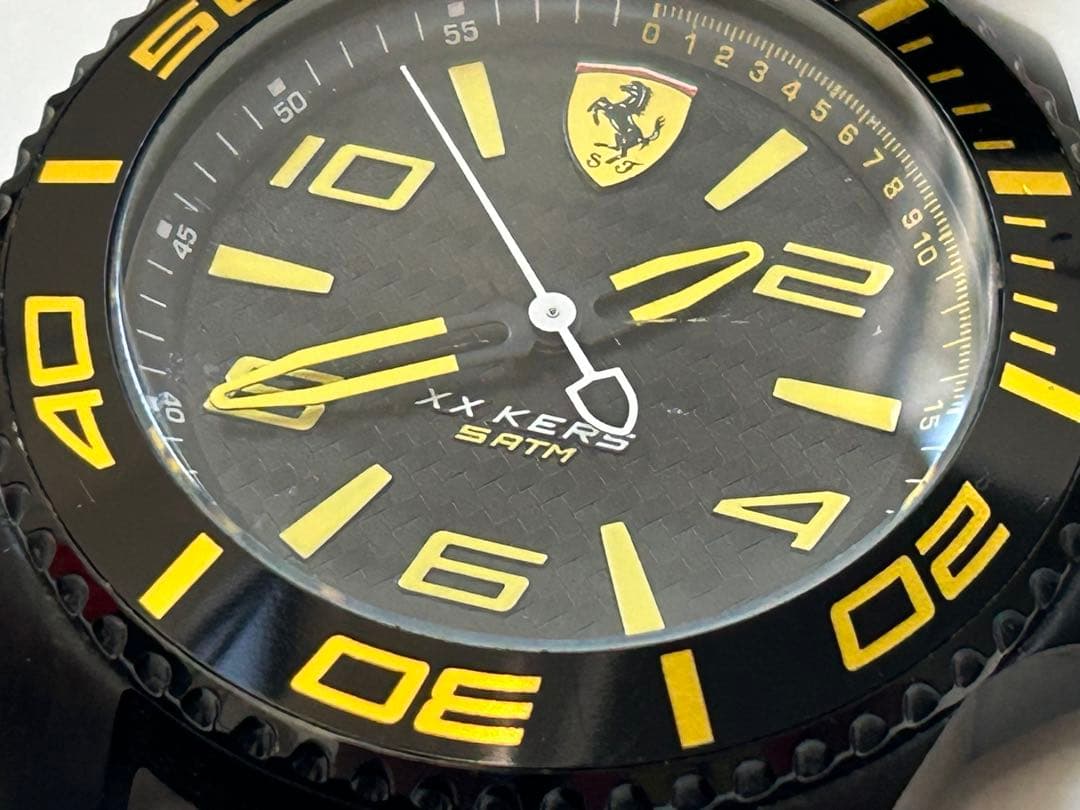 Ferrari Black Yellow Chronograph Quartz Men Watch Official Licensed #QY98ZS