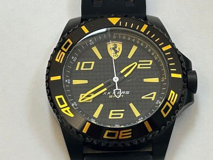 Ferrari Black Yellow Chronograph Quartz Men Watch Official Licensed #QY98ZS