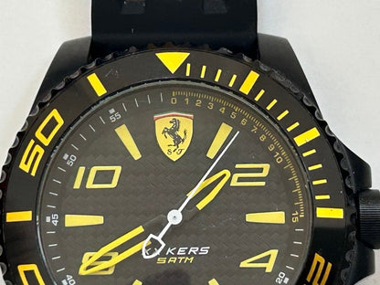 Ferrari Black Yellow Chronograph Quartz Men Watch Official Licensed #QY98ZS