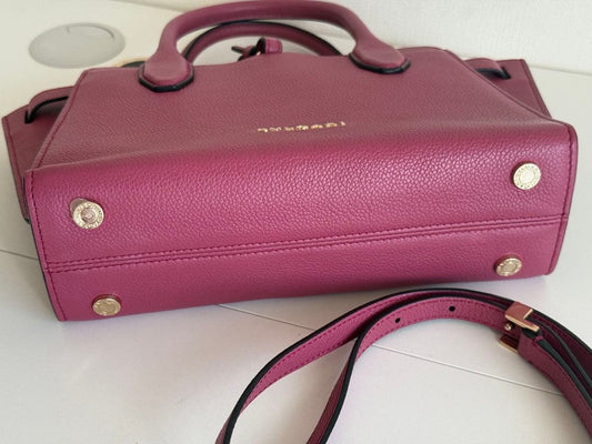 BVLGARI Purple Leather Handbag Removable Shoulder Strap #QY6GU8