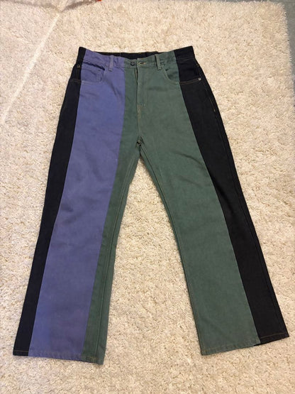 GLASS CYPRESS MULTICOLOR PANEL DENIM #QYF1LG