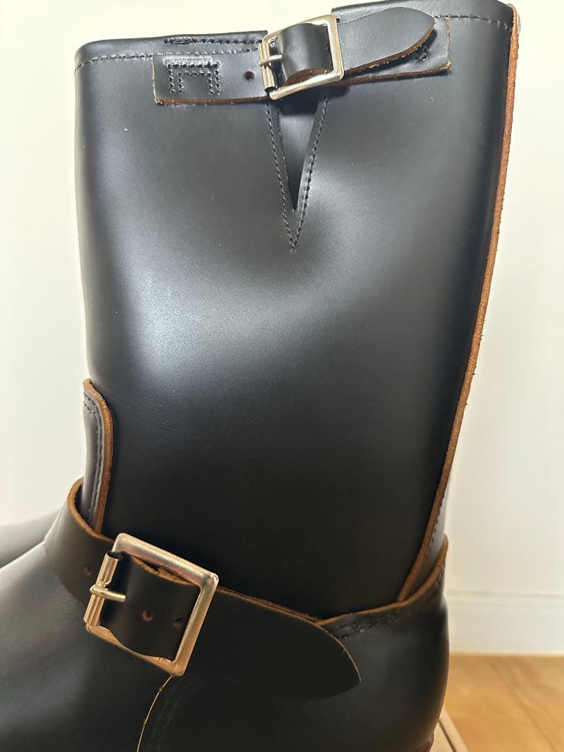 REDWING Black Engineer Boots, US9, 2966 #QY7AIK