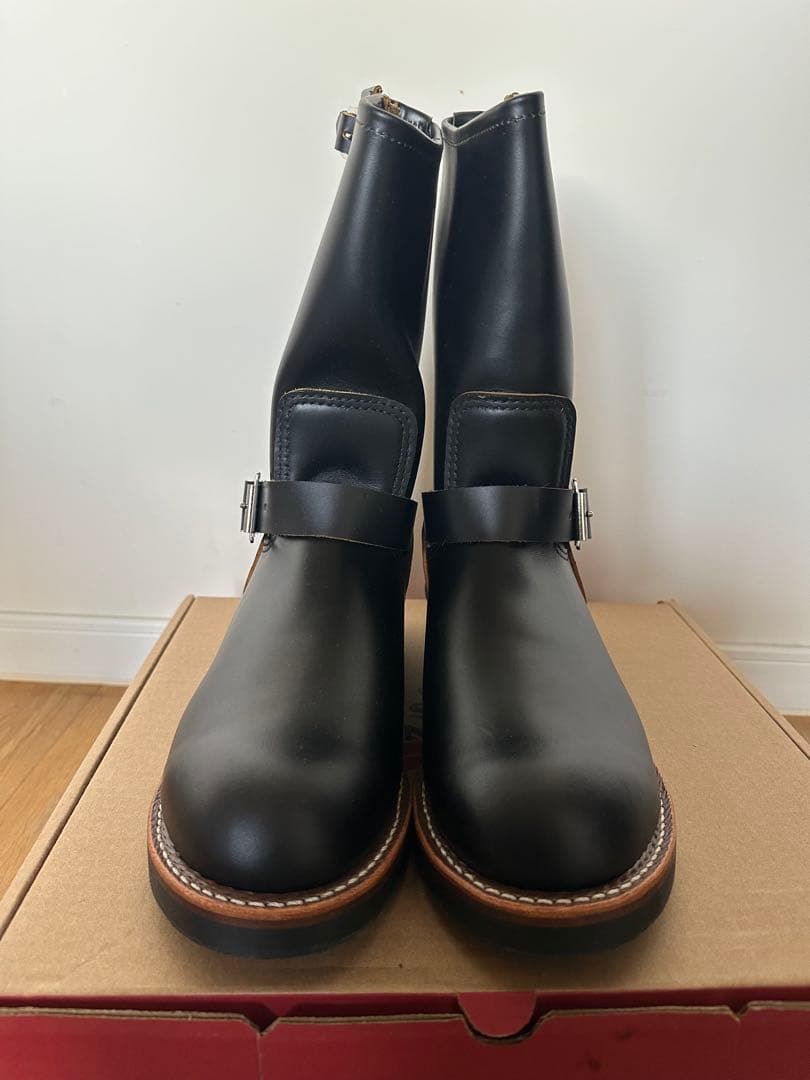 REDWING Black Engineer Boots, US9, 2966 #QY7AIK