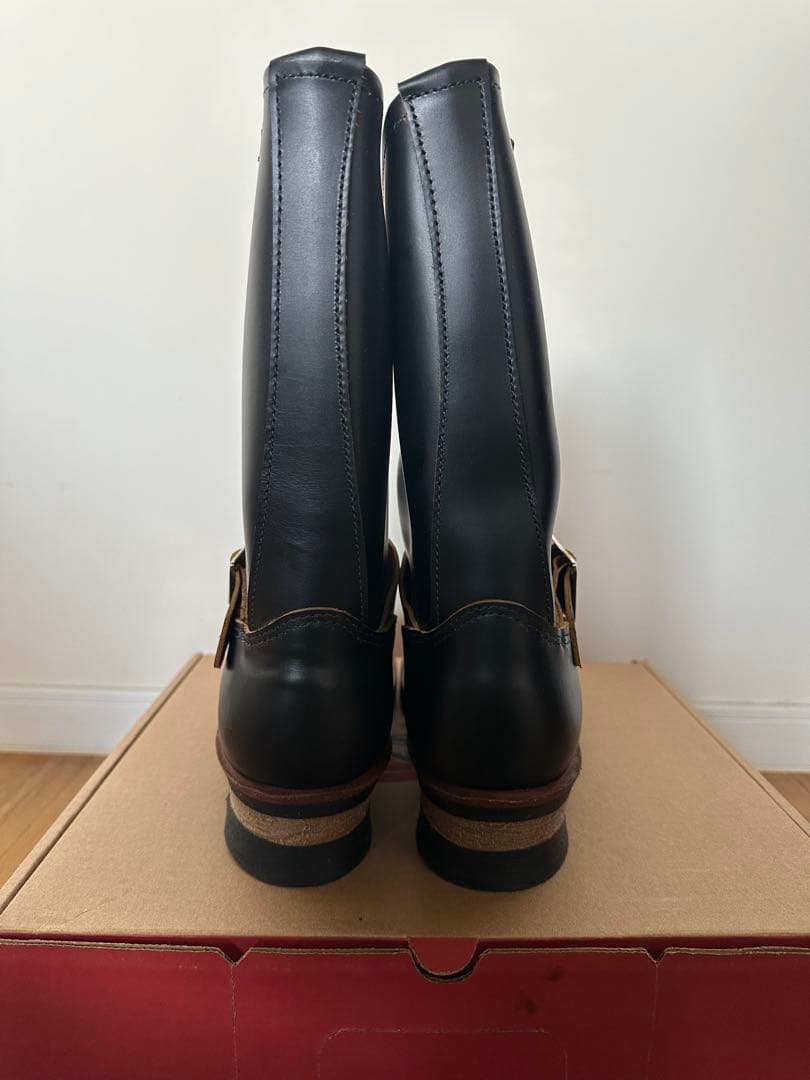 REDWING Black Engineer Boots, US9, 2966 #QY7AIK