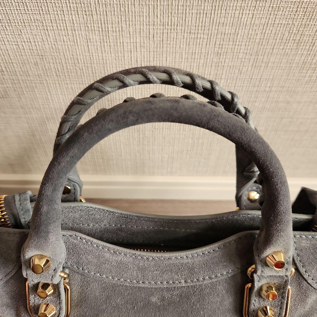 BALENCIAGA Gray Suede Handbag #QY7Y00